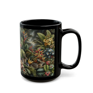 Black Coffee Mug - Rabbit Outing