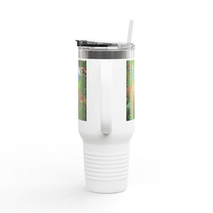 Jaguars and Parrots Insulated Travel Mug - 40oz - Perfect for Outdoor Adventures