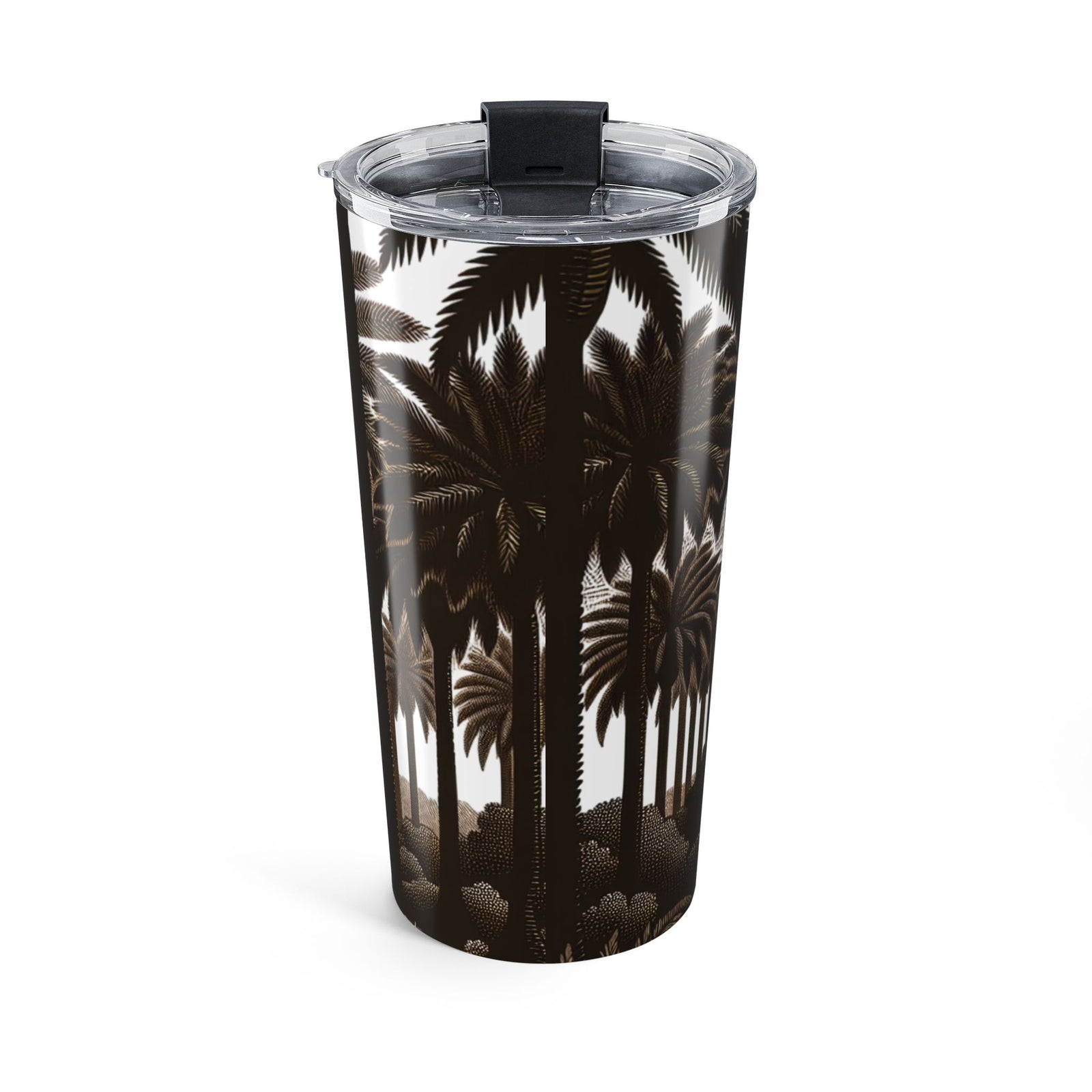 20oz umbler – Tropical Woodcut Palms Stainless Travel Cup