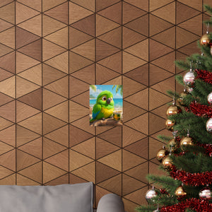 Tropical Beach Poster — Lulu the Parrot Matte Vertical Art Print