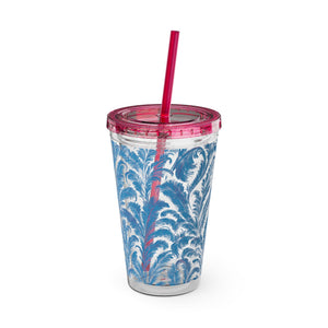 Tropical Tumbler with Straw | 16 oz: Rocco Blues