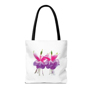 Tropical Real Two Fuchsias/White Tote Bag - 3 Sizes