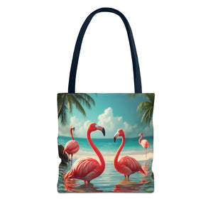 Flamingo Morning Dip Tote Bag — 3 Sizes