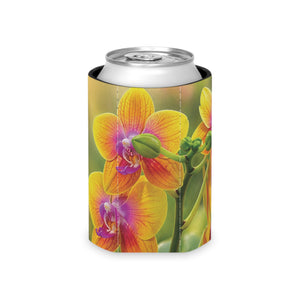 Orchid Bloom Can Cooler — Floral Insulated Beer Koozie