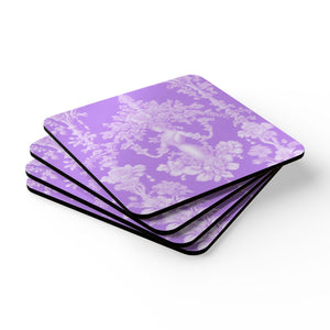 Coaster Set/4 - Pearl Lady Toile, Lavendar