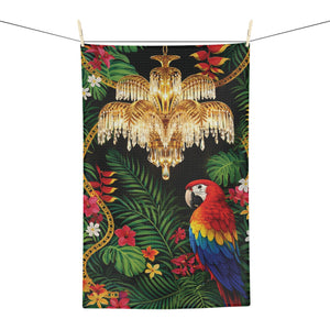 Coffee & Tea Kitchen Towel — Hollywood Regency Parrot, Microfiber