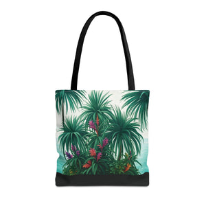 Tiny Palm Island/Black Tote Bag - 3 Sizes