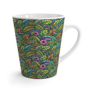 Latte White Mug - Rainforest Blooms