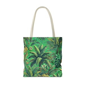 Tropical Palms & Bananas Tote Bag, Green - 3 Sizes