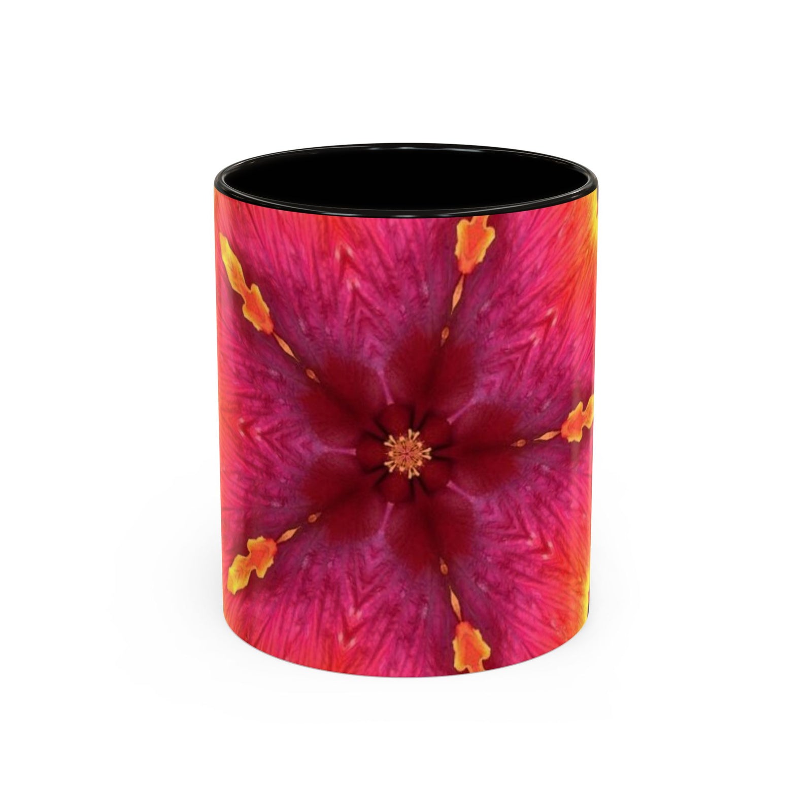 Colorful Mugs (11oz, 15oz), Hibiscus Kaleidoscope #1