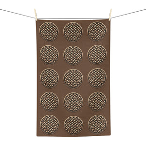 Tropical Microfiber Coffee/Tea Towel — Brown Wicker Buttons