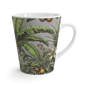 Latte White Mug - Tropical Fruit, Grey