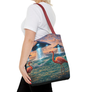 UFO and Flamingos Tote Bag - 3 Sizes
