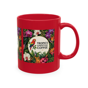 Tropical Coffee Mug, 11 oz — Ceramic Tropics Lifestyle Coffee Colorful Logo