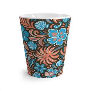 Latte White Mug - Beach Dreams, Coral Blues