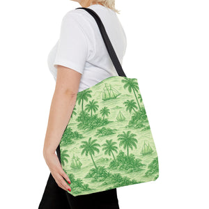 Faraway Toile/Green Tote Bag - 3 Sizes