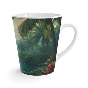 Latte White Mug - Perfect for Coffee Enthusiasts / Resting Peacock