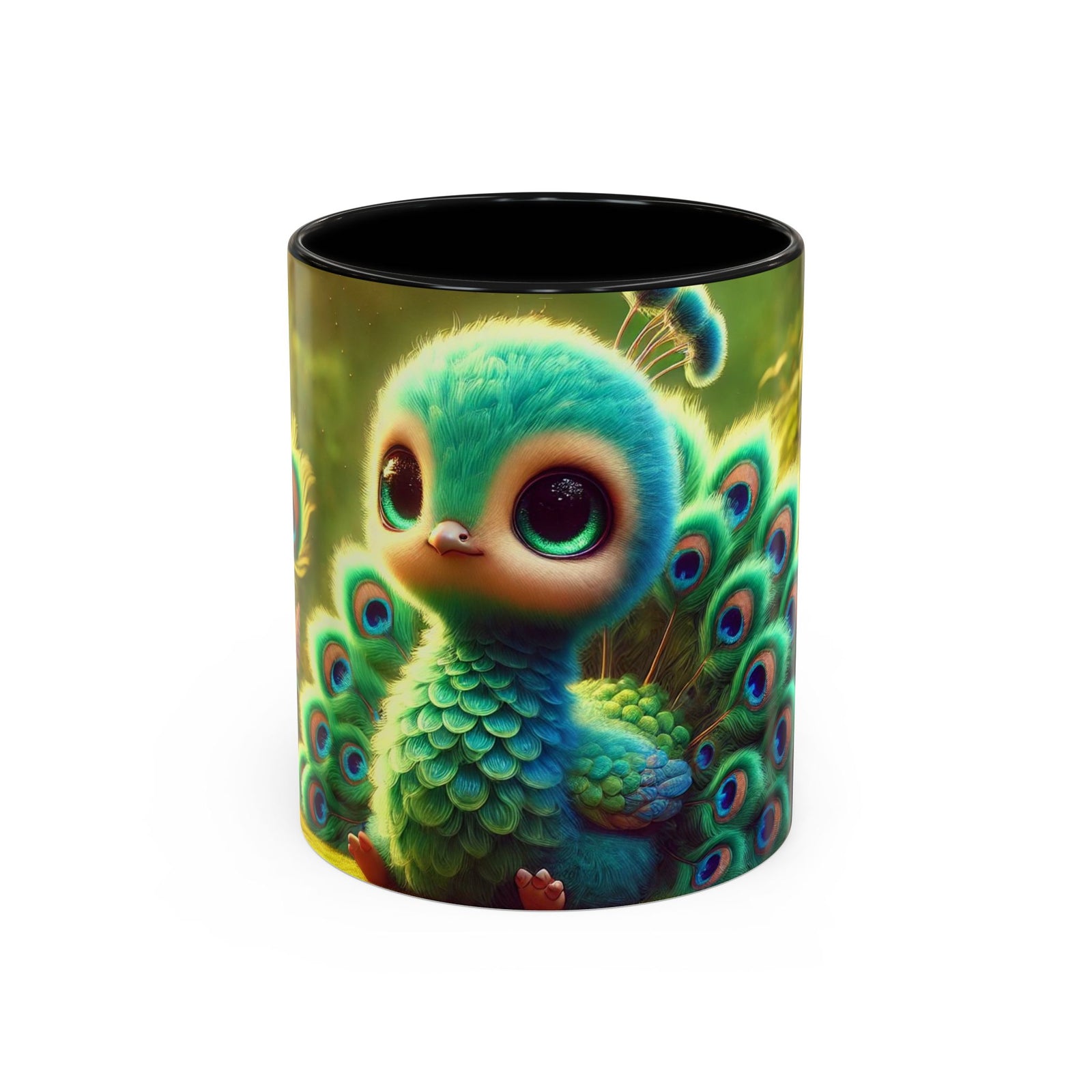 Accent Color Coffee Mug (11, 15oz), 8 Colors - Baby Peacock