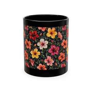 Hibiscus Garden Ceramic Mug — Vibrant Floral Coffee Cup