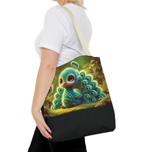 Baby Peacock/Black Trio Tote Bag - 3 Sizes