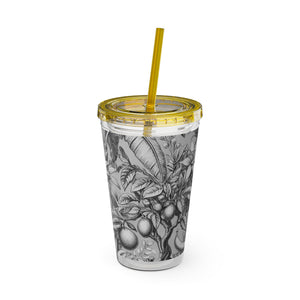 Tropical Tumbler with Straw | 16 oz: Tropical Fruit, Noir