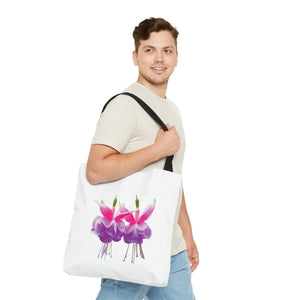 Tropical Real Two Fuchsias/White Tote Bag - 3 Sizes