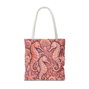 Seahorse Trio Tote Bag, Red - 3 Sizes