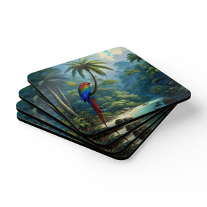 Coaster Set/4 - Sleeping Beauty Parrot