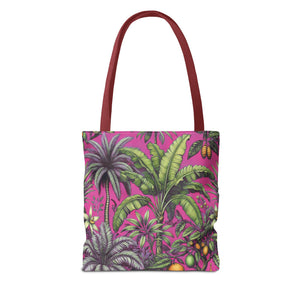 Tropical Fruit/Hot Pink Tote Bag - 3 Sizes