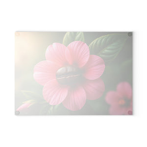 Glass Coffee Station Tray – Coffee Bean Flower, 2 Sizes