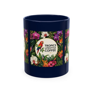 Tropical Coffee Mug, 11 oz — Ceramic Tropics Lifestyle Coffee Colorful Logo