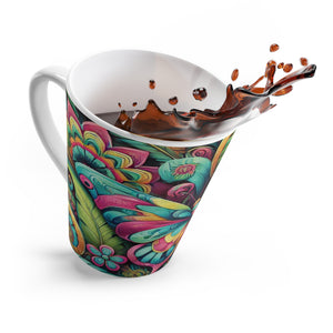 Latte White Mug - Rainforest Butterfly Pop