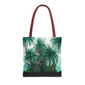 Tiny Palm Island/Black Tote Bag - 3 Sizes