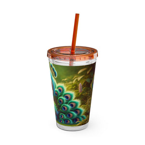 Tropical Tumbler with Straw | 16 oz: Baby Peacock