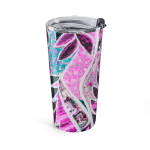 20oz Tumbler — Pink Leaf Amazon Whimsy Insulated Travel Cup