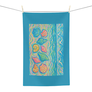 Tropical Microfiber Coffee/Tea Towel – Coastal Seashell Glow