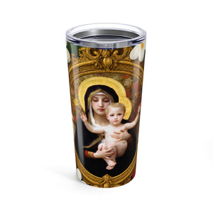20oz Religious Glossy Tumbler, Stainless Steel / Virgin of the Lilies