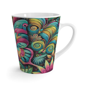 Latte White Mug - Rainforest Butterfly Pop