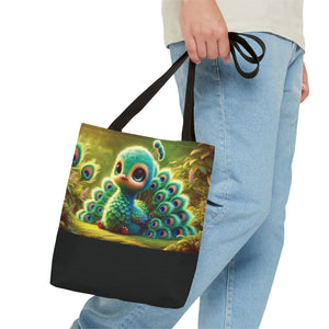 Baby Peacock/Black Trio Tote Bag - 3 Sizes
