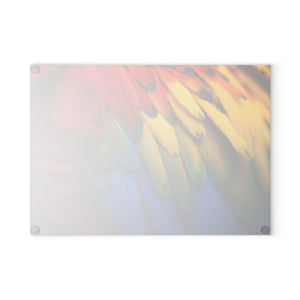 Glass Coffee Station Tray, 2 Sizes - Macaw Feathers