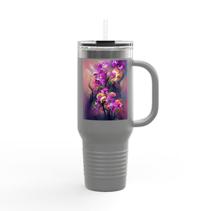 Fantasy Orchids Insulated Travel Mug - 40oz - Perfect for Outdoor Adventures