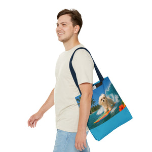 Puppy Ariel the Dog Surfer Tote Bag - 3 Sizes