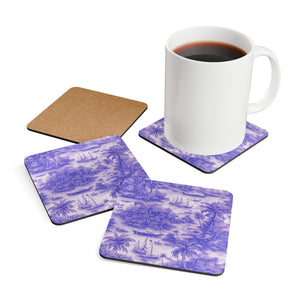 Coaster Set/4 - Tropical Toile #1, Purple