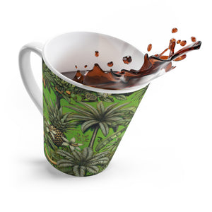 Latte White Mug - Tropical Fruit, Green