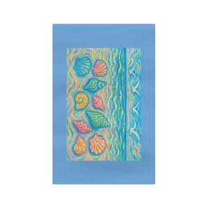 Tropical Microfiber Coffee/Tea Towel – Coastal Seashell Glow, Lt Blue
