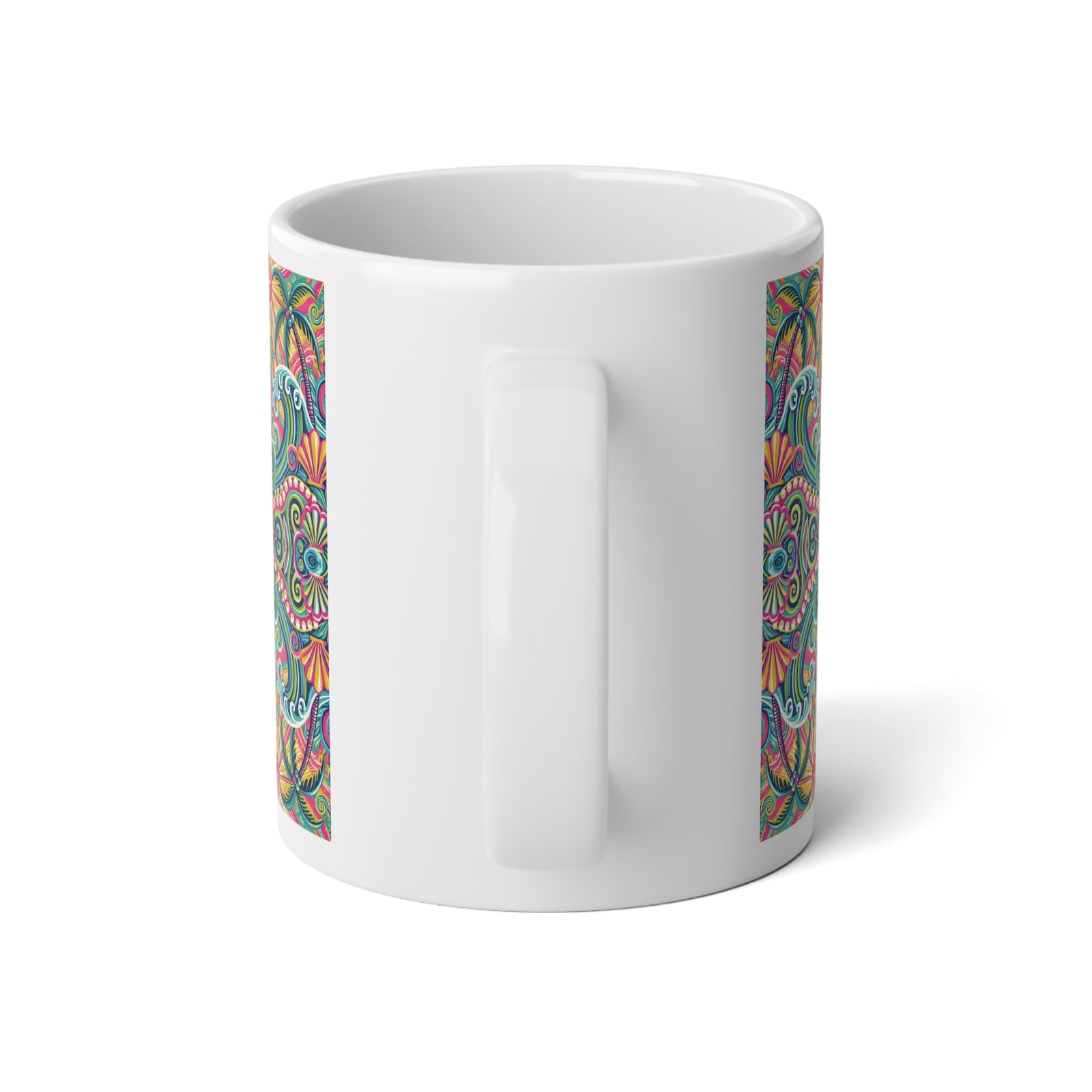 Jumbo Mug, 20oz, Kaleido Bay | Tropical Coffee Cup