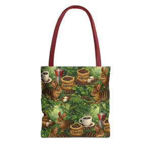 Tropical Rabbits & UFOs Tote Bag, Black - 3 Sizes