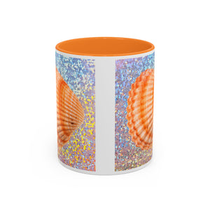 Colorful Mugs (11oz, 15oz), Disco Orange Scallop