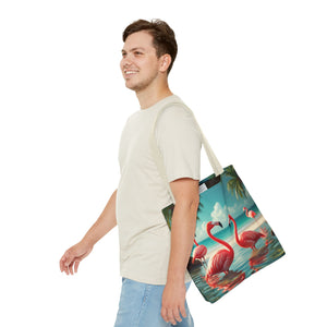 Flamingo Morning Dip Tote Bag — 3 Sizes