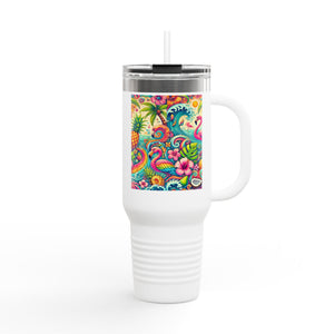 Flamingo Funday Insulated Travel Mug - 40oz - Perfect for Outdoor Adventures